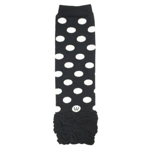 Wrapables Ruched and Dots Baby & Toddler Leg Warmers, Black Ruched and Dots - 1 of 3