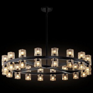 36 Lights, 36 Inch, Dimmable Round Crystal Goblet Chandelier - 1 of 4