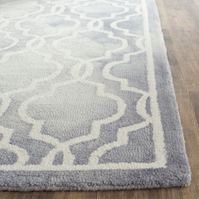Off-White and Gray Hand-Tufted Wool Area Rug 2' x 3'