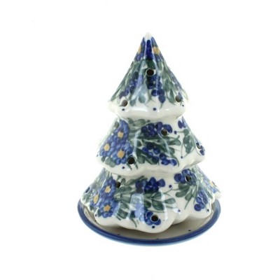 Blue Rose Polish Pottery Hyacinth Christmas Tree Luminary
