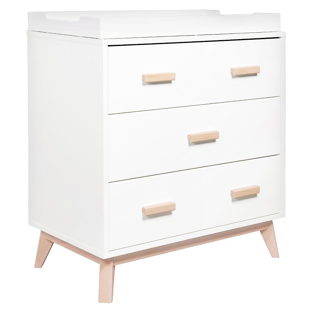 Photos - Changing Table Babyletto Scoot 3-Drawer Changer Dresser - White/Washed Natural