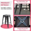 BestMassage Bar Stools Set of 2 Industrial Metal Bar Stool 24 Inch for Kitchen, Black - 4 of 4