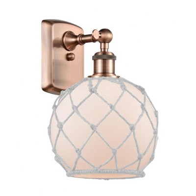 Farmhouse Rope - 1 Light Wall Sconce In Industrial Style-13 Inches Tall and 8 Inches Wide