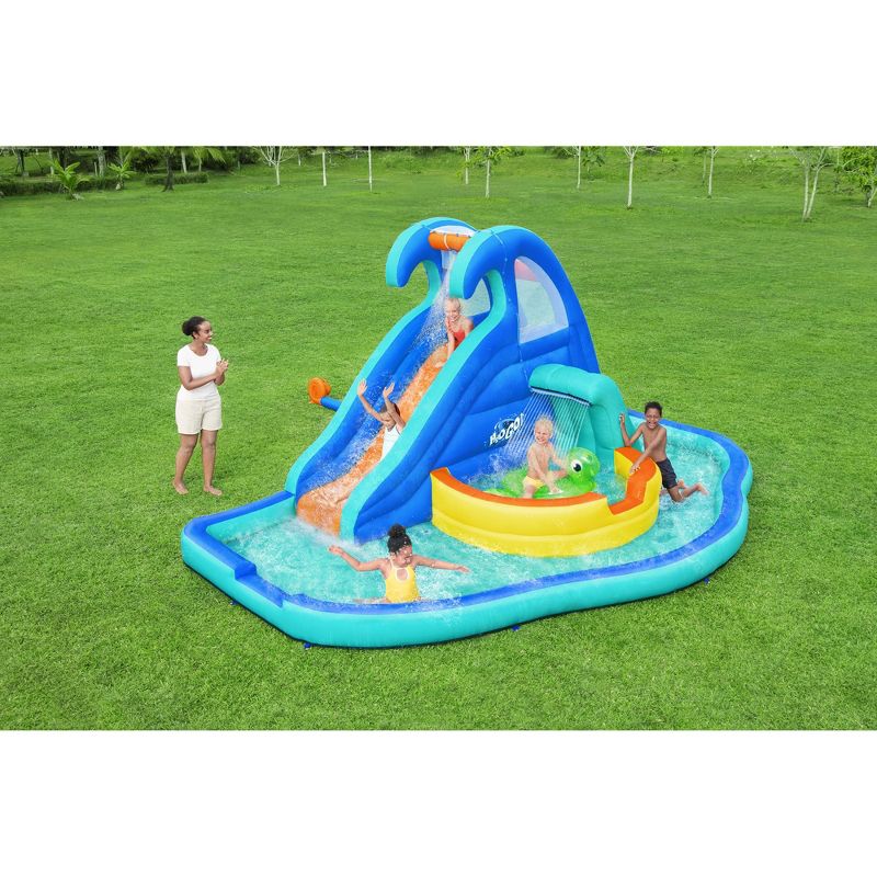 Bestway H2OGO! Wavetastic 16' Kids Inflatable Outdoor Water Park with Turtle Pool Ride-On Float, Water Sprinklers, Slide, and Wave Pool, 3 of 9