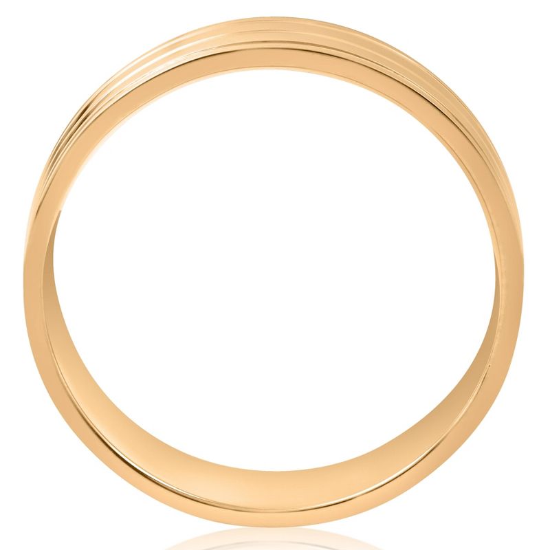 Pompeii3 6mm Flat Yellow Gold Wedding Band 14K Mens High Polished Ring, 2 of 4