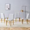 Set Of 4 PU Leather Upholstered Dining Chairs,Accent Chair With Metal Legs,Modern Armless Side Chairs For Kitchen or Dining Room-Coolbibila - 3 of 4