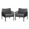 Modern Outdoor Plastic Lounge Chair with Weather Resistant Frame & Thick Cushions, Patio Deep Seating-3irtyhousy - 2 of 4