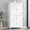 TOBILI Bathroom Storage Cabinet, Cabinet with Two Doors and Drawers, Adjustable Shelf, MDF Board - 3 of 4