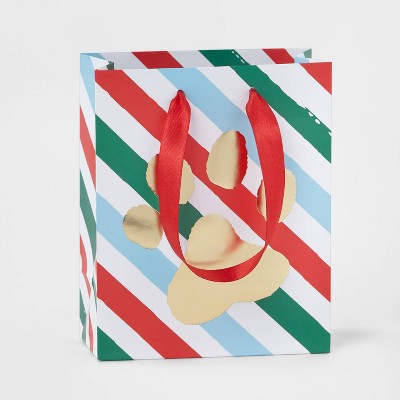Petite Striped Paw Gift Bag - Wondershop™