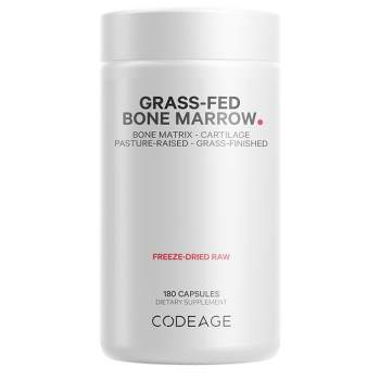 Codeage Grass-Fed Bone Marrow, Freeze Dried, Non-Defatted, Desiccated - 180ct