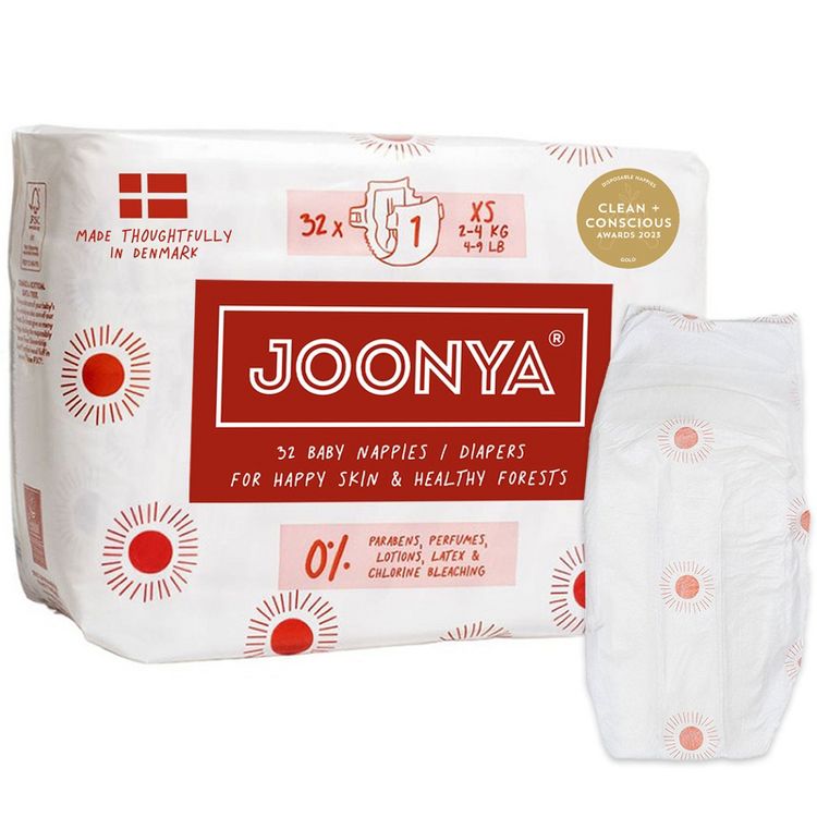 Joonya Baby Diapers - Single Bag, Non-Toxic, Eco-Friendly, Ultra Slim, Overnight Use - Made in Denmark, 1 of 12
