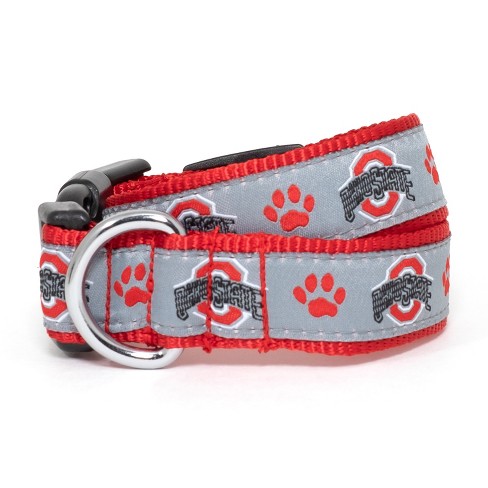 Ohio State Buckeyes Reversible NCAA Dog Collar, Medium. Premium Home & Away  Two-Sided Pet Collar Adjustable with Metal Buckle. Your Favorite NCAA Team  with Unique Design on Each Side for Dogs &