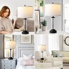 ROTTOGOON 22.15" Table Lamps Set of 2 Modern Black Bedside Nightstand Lamp Touch Control 3-Way Dimmable USB Ports 2 LED Bulbs Included - 2 of 4