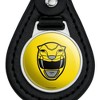 Power Rangers Yellow Ranger Helmet Black Leather Keychain - 3 of 4