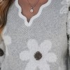 Women's Scalloped Floral Intarsia Knit Sweater - Cupshe - 3 of 4