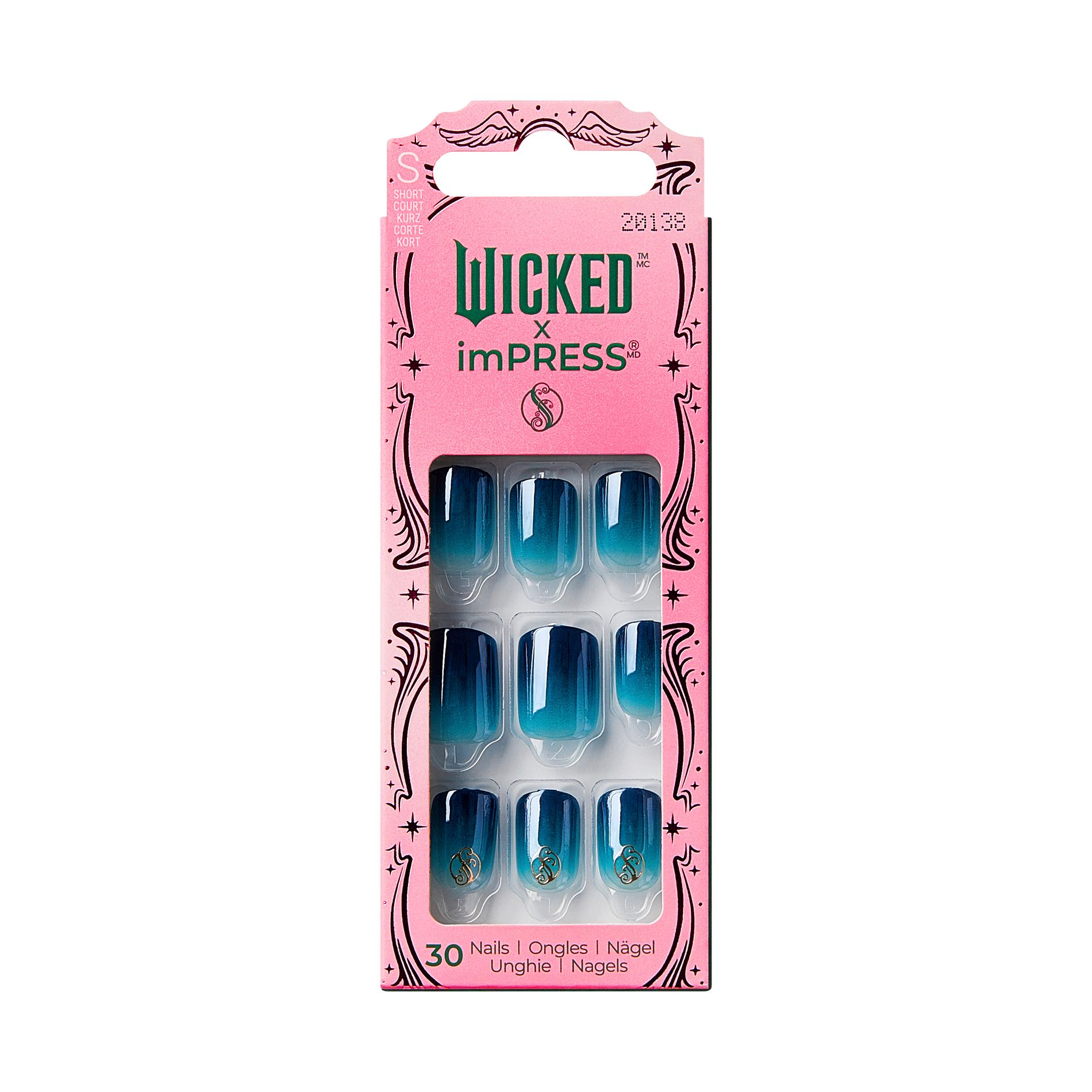 Wicked X imPRESS Press-On Manicure No Glue Fake Nails - Welcome To Shiz - 33ct
