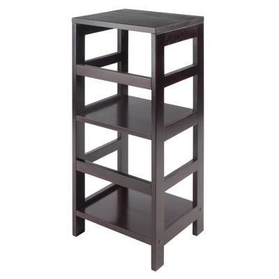 Espresso Finish Traditional Wooden 2-Tier Narrow Bookshelf