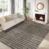 Washable Modern Striped Area Rug with Non-Slip Backing, Stain Resistant, Low Pile Soft Touch Carpet, Folding Floor Cover for Bedroom and Apartment. - 2 of 4