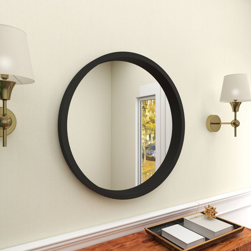 32&#34; Contemporary Wood Wall Mirror Black - Olivia &#38; May, 4 of 18