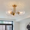 LLHZSY 3-Light Dimmable Semi Flush Mount Ceiling Light with Swirl Shade-Black/Gold - 2 of 4