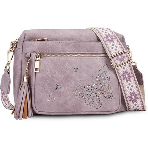 Crossbody Bags for Women Trendy Leather Crossbody Purse Shoulder Handbags Butterfly Design - 1 of 4