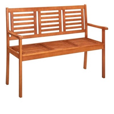 3-Seater Patio Bench 59.1" Solid Wood Eucalyptus