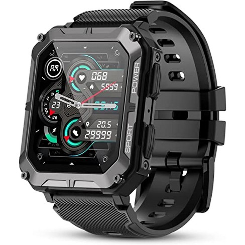 Link Military Smartwatch Fitness & Activity Tracker Ip68 Waterproof Rugged 1.83" Touchscreen Bluetooth Call Answering Ios Android : Target