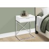 Vynxaria Contemporary Modern Accent Table Glossy White Laminate, Chrome Metal X-Frame, Storage Drawer - 2 of 4