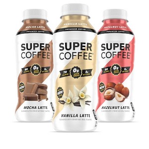 Super Coffee, Keto Protein Coffee, 3 Flavor Variety - 12 Fl Oz (Pack Of 12) - 1 of 4