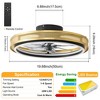 POWLIG 19.68-in 20W LED Ceiling Fan with Lights and Remote Control, Dimmable Brightness and Color Temperatures - 3 of 4