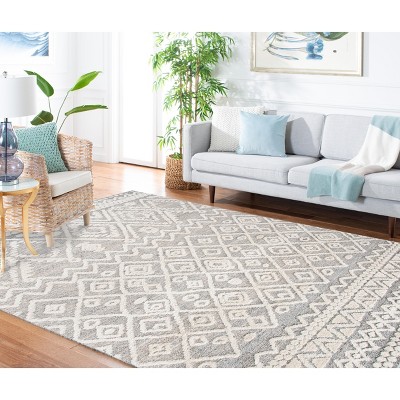 Gray and Beige Handmade Tufted Shag Rug 9' x 12'