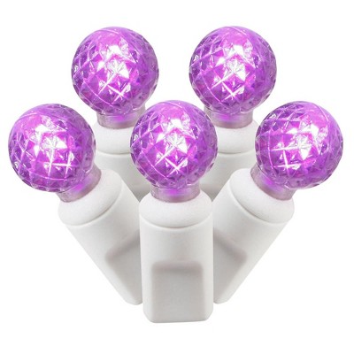 Vickerman 100-Count Purple LED G12 Berry Commercial Grade Christmas Lights Set, 33 ft White Wire