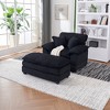 56.3" Corduroy Single Sofa Chair with 2 Toss Pillows and Ottoman, Deep Seat Comfy Couch for Living Room - 4 of 4