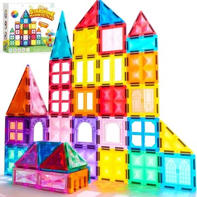 Joyfy 66pcs Starshine Magnetic Tiles Set, Magnetic Building Blocks for Kids Aged 3-8, Educational Toy Creative Thinking Birthday Gift for Boys Girls