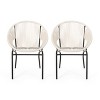 PAGED Rustic Industrial Patio Accent Chairs,Outdoor Wicker PE Rattan and Iron Dining Chairs,Patio Furniture Seating,Set of 2 - 2 of 4