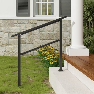 FUFU&GAGA Black Metal Stair Handrail for Indoor & Outdoor Use