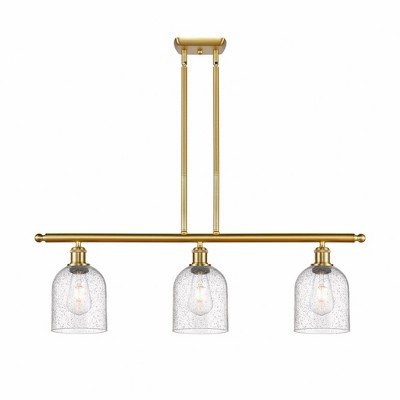 Bella - 3 Light Stem Hung Island In Industrial Style-10 Inches Tall and 36 Inches Wide