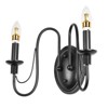 PAKOKULA 2-Light Vintage Black Candle Style Double Wall Sconce - 4 of 4