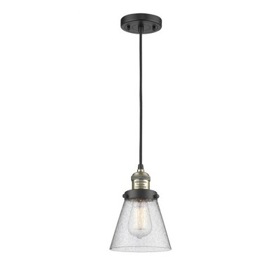 Cone - 1 Light Cord Hung Mini Pendant In Industrial Style-8 Inches Tall and 6 Inches Wide