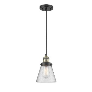 Cone - 1 Light Cord Hung Mini Pendant In Industrial Style-8 Inches Tall and 6 Inches Wide - 1 of 1