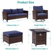 Sonkuki 6-Piece Patio Sofa with Square Fire Pit Table and Swivel Rocking Chairs, Conversation Couch with Cushion - 3 of 4