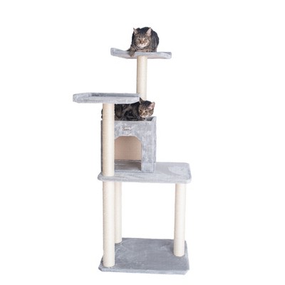GleePet GP78571 57-Inch Real Wood Cat Tree With Two-Door House Condo