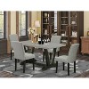 HomeStock 5-Pc Rectangle Natural Oak Finish Solid Wood Top Dining table with 4 Chairs - 2 of 4