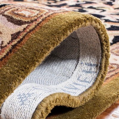 Classic Black and Beige Hand-Tufted Wool Area Rug