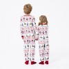 Family Christmas Pajamas All Over Reindeer Print Long-sleeve with Christmas Socks (SGS Certied Safety) Red+White - 3 of 4