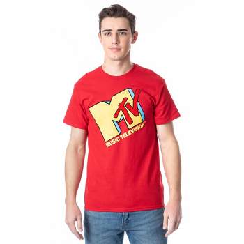 MTV Men's Music Television Block Logo Adult Red T-Shirt Tee