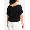 ELOQUII Women's Plus Size Hardware Shirred Tee - 3 of 4