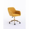 Grungis Velvet Swivel Office Chair with Universal Wheels,Gaming Chairs with Adjustable Height and Gold Metal Legs,Computer Chairs for Office - 2 of 4
