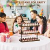 Rustic wooden cupcake stand with a three-tier design and portable structure, accommodating up to 50 cupcakes perfect for parties. - 3 of 4