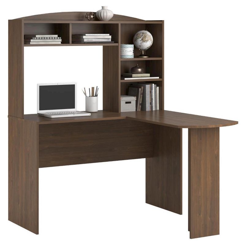 Danford L Shaped Computer Desk with Storage Hutch Walnut - Room &#38; Joy, 2 of 5
